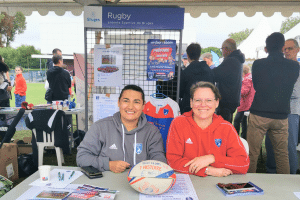 Stand de la section rugby au forum des associations à bruges