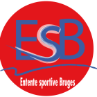 ESB-LOGO.png Cercle fond rouge ESB en bleu et "Entente sportive Bruges" en blanc au bas